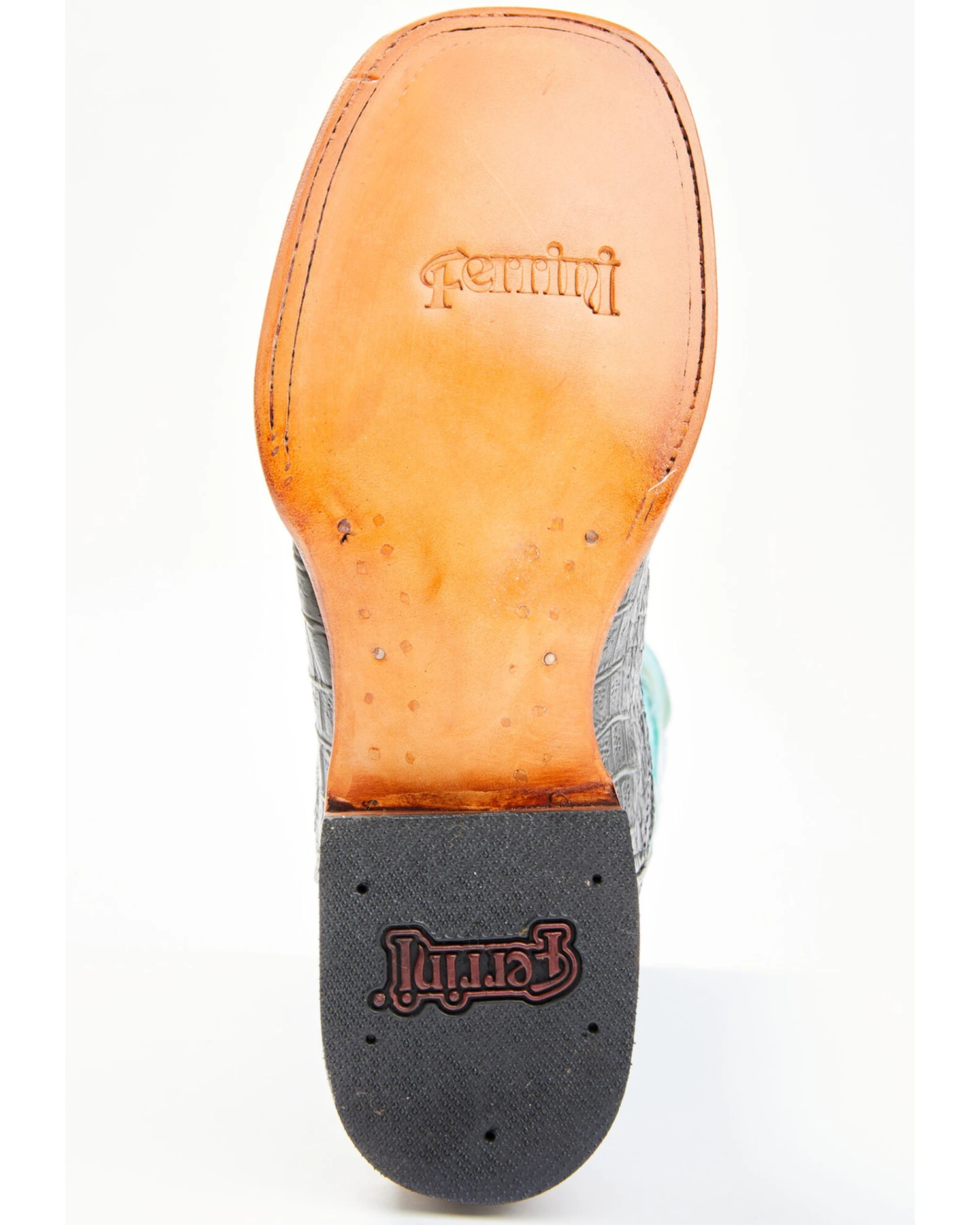 Ferrini Women's Black Caiman Print Western Boots - Square Toe - Image 4