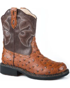 Roper Women's Ostrich Print Western Boots - Round Toe