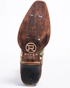 Roper Women's Ingrid Floral Western Booties - Snip Toe
