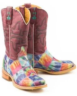 Tin Haul Women's Trippy Check Western Boots - Broad Square Toe