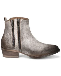 Corral Women's White & Black Zipper Fashion Booties - Round Toe