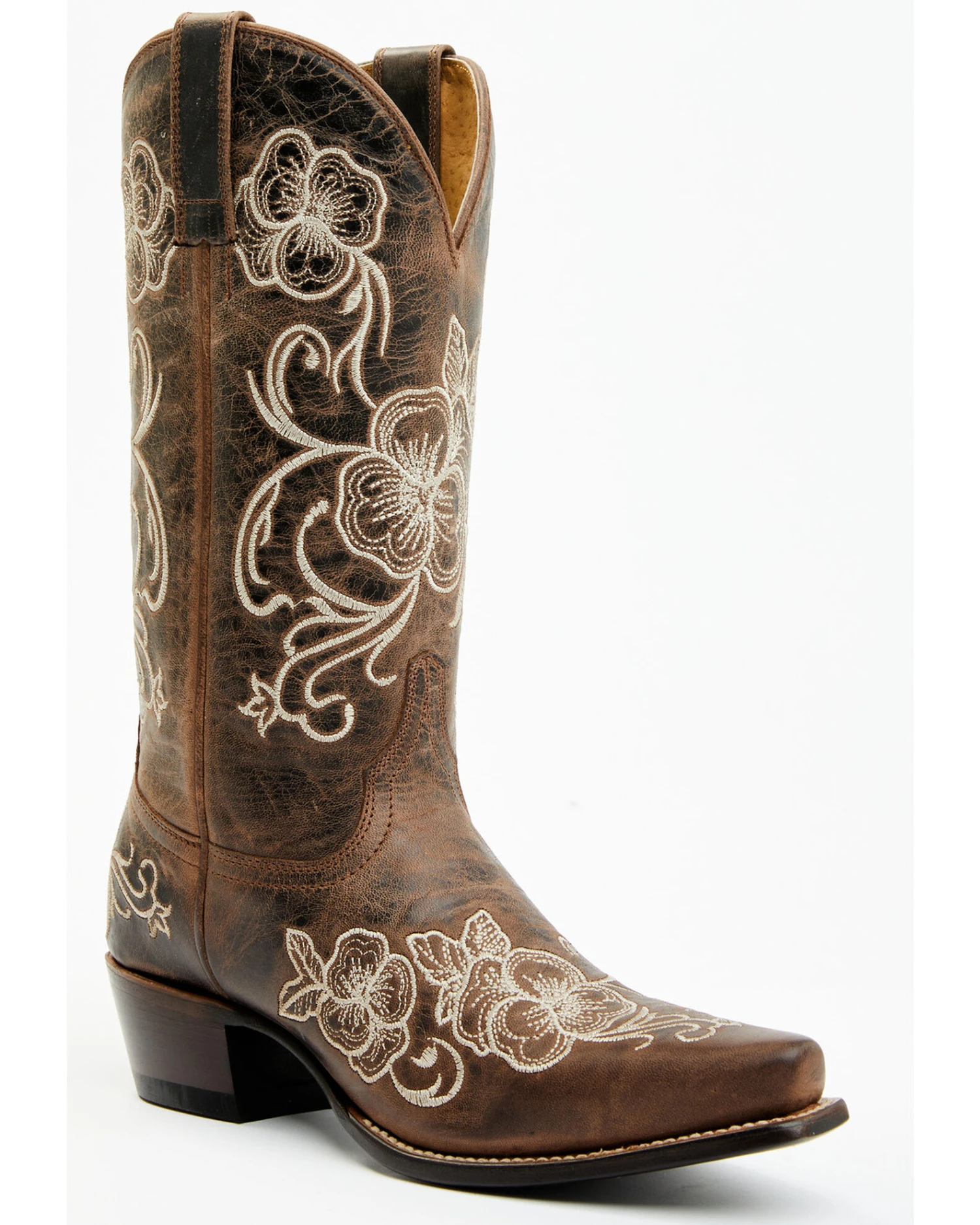 Shyanne Women's Lasy Floral Embroidered Western Boots - Snip Toe - Image 7